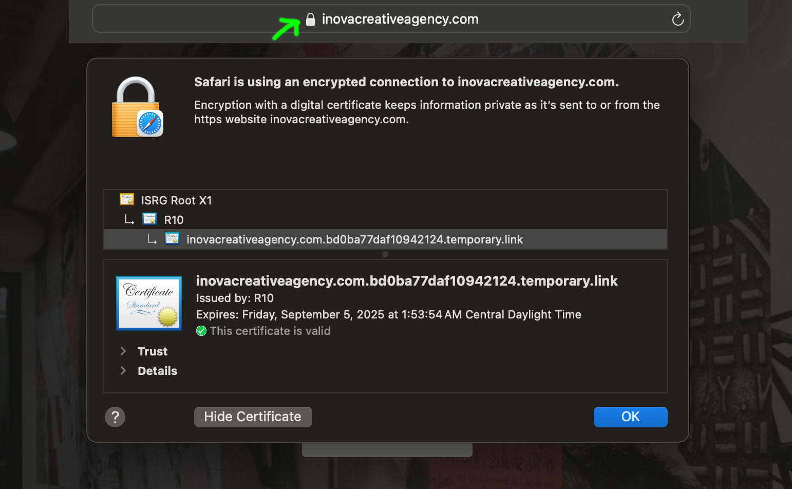 SSL certificate example