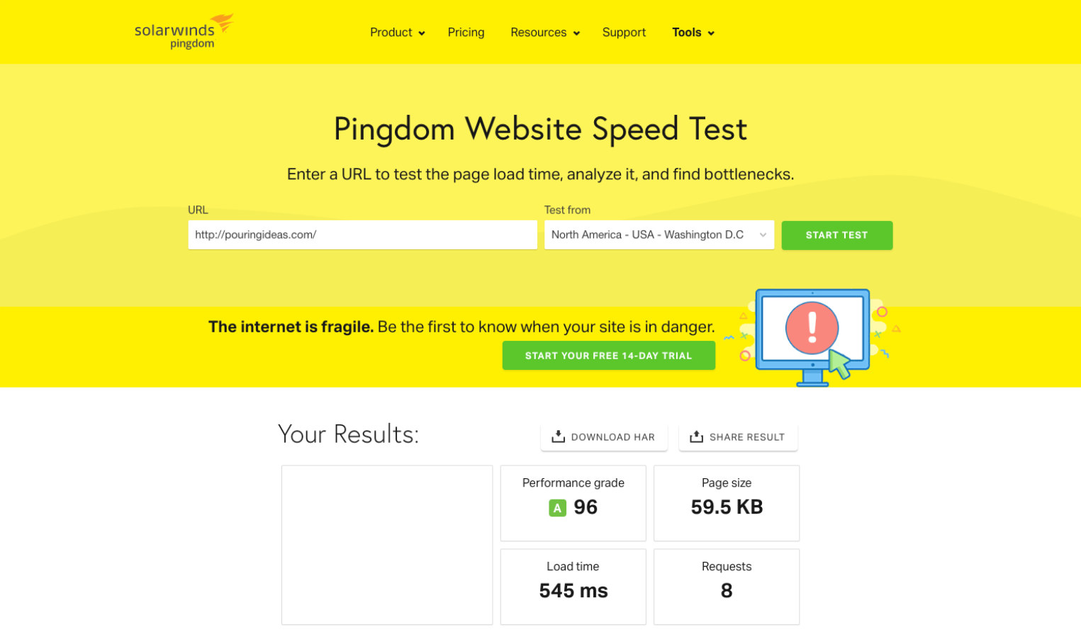 website performance test.